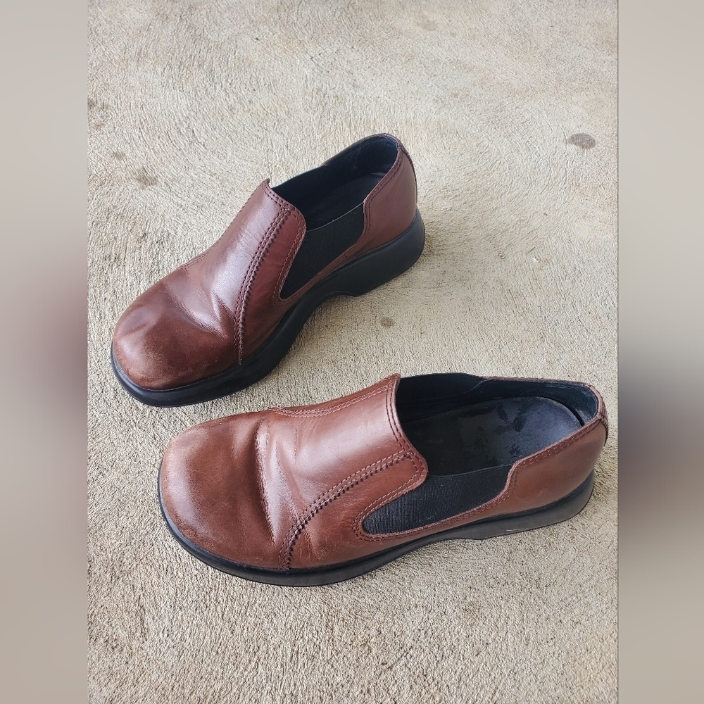 Womens dansko 39 size 9 clogs slip on chunky leather brown comfort nursing work - Picture 2 of 11